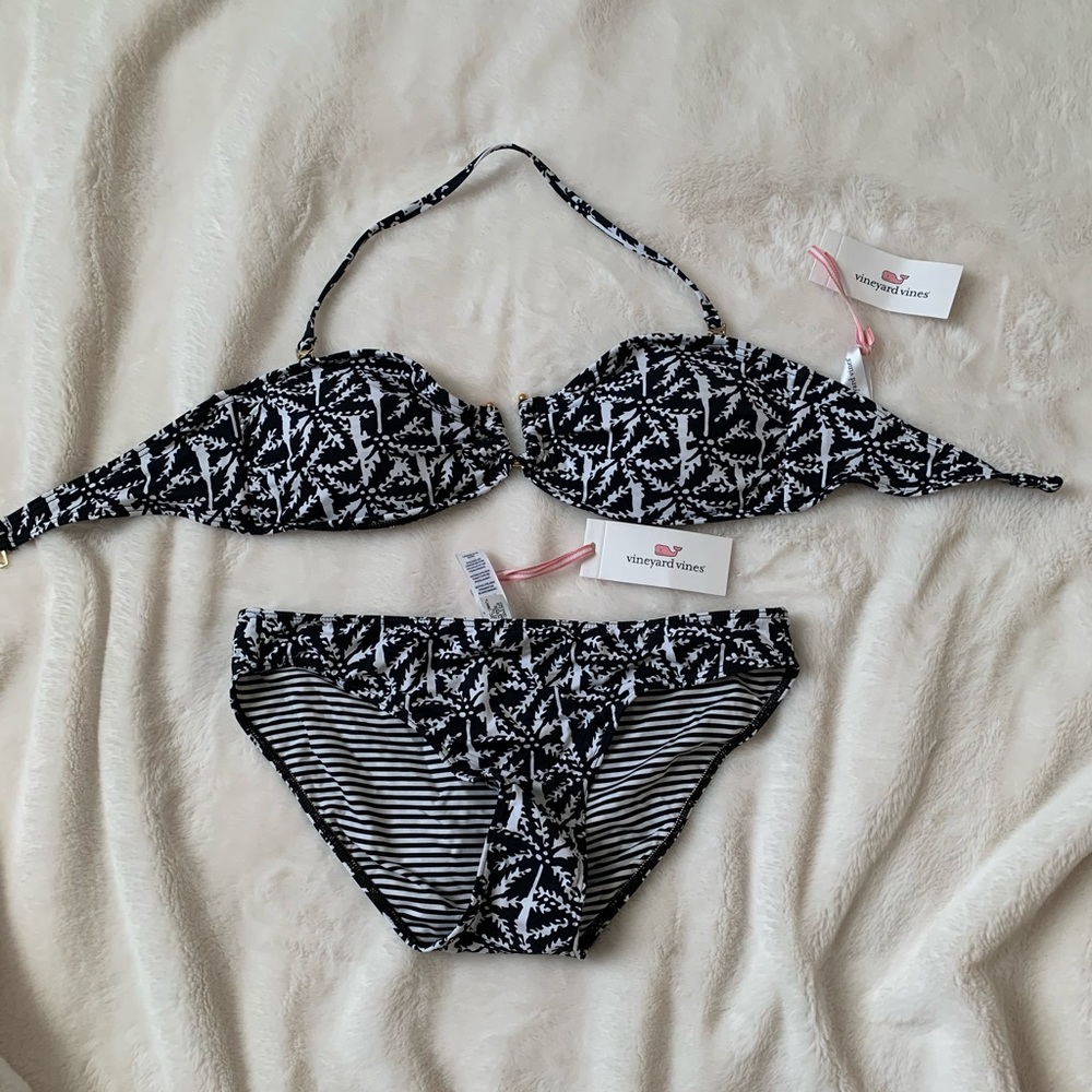 Vineyard Vines black and white bikini NWT